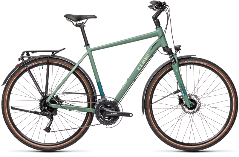 2021 Cube Touring EXC Hybrid Bike - Green/Blue