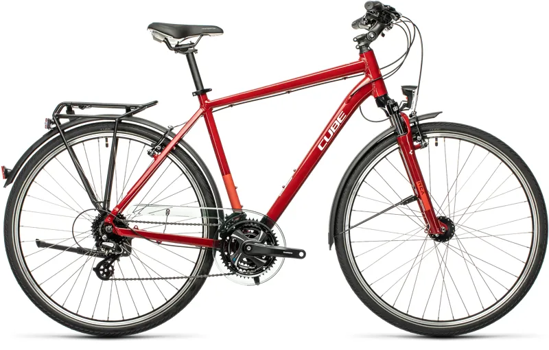 2021 Cube Touring Hybrid Bike - Dark Red/Grey