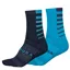 Endura Coolmax Stripe Cycling Socks Twin Pack - Blue