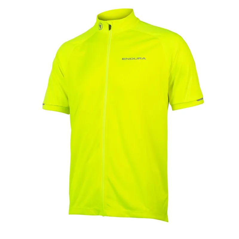 Endura Xtract Mens Short Sleeve Cycling Jersey - Hi-Viz Yellow - Size Large