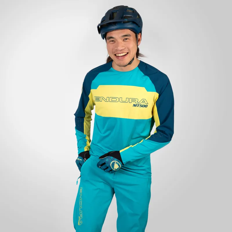 Endura MT500 Burner Lite Mens Long Sleeve Jersey - Blueberry-4