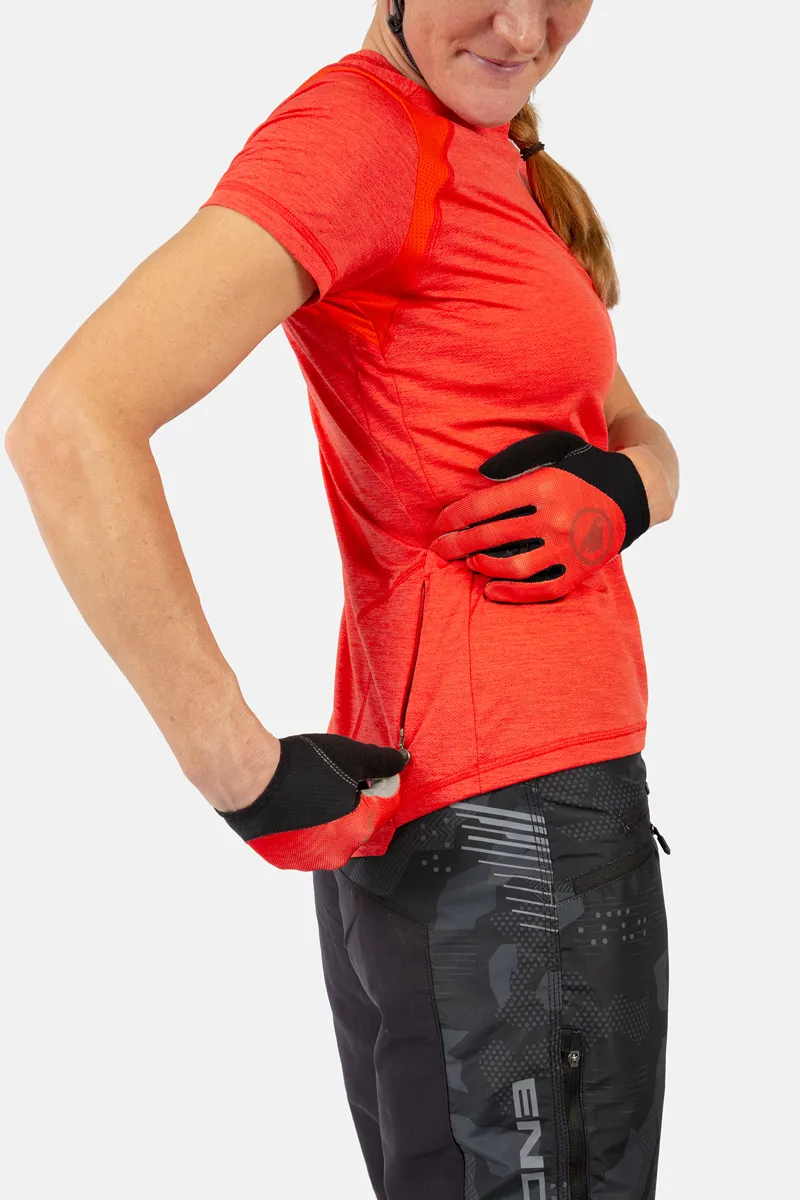 Endura SingleTrack Womens Short Sleeve Mountain Bike Jersey - Punch Pink-3