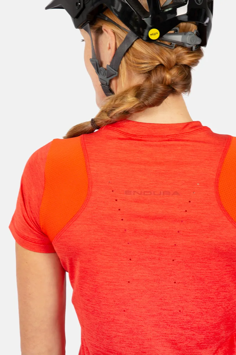 Endura SingleTrack Womens Short Sleeve Mountain Bike Jersey - Punch Pink-2