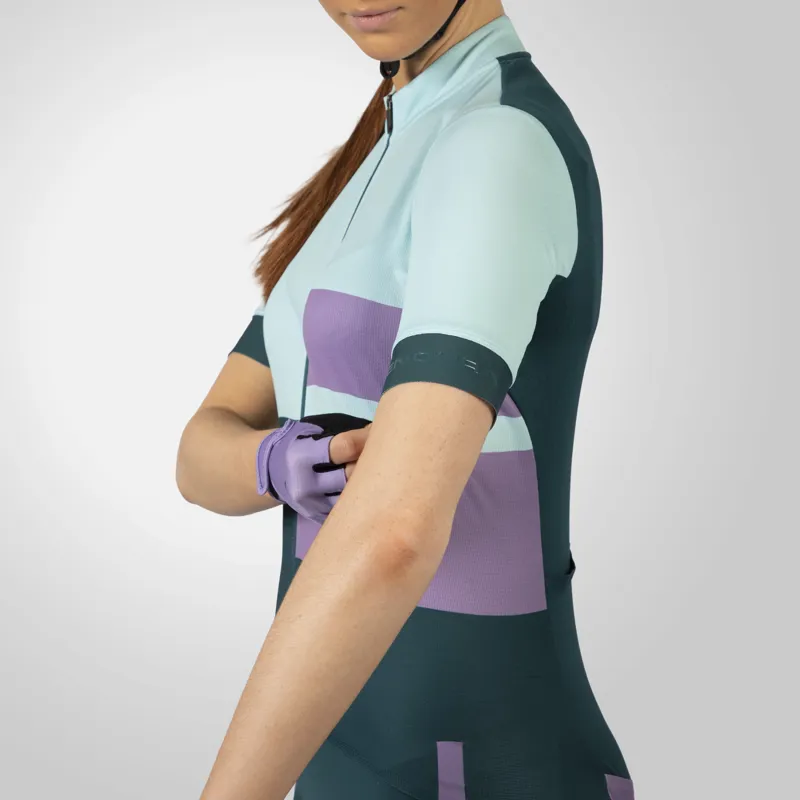 Endura FS260 Print Womens Short Sleeve Cycling Jersey - Violet-6