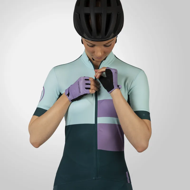 Endura FS260 Print Womens Short Sleeve Cycling Jersey - Violet-7