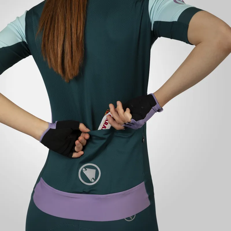 Endura FS260 Print Womens Short Sleeve Cycling Jersey - Violet-8