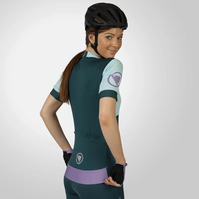Endura FS260 Print Womens Short Sleeve Cycling Jersey - Violet-5