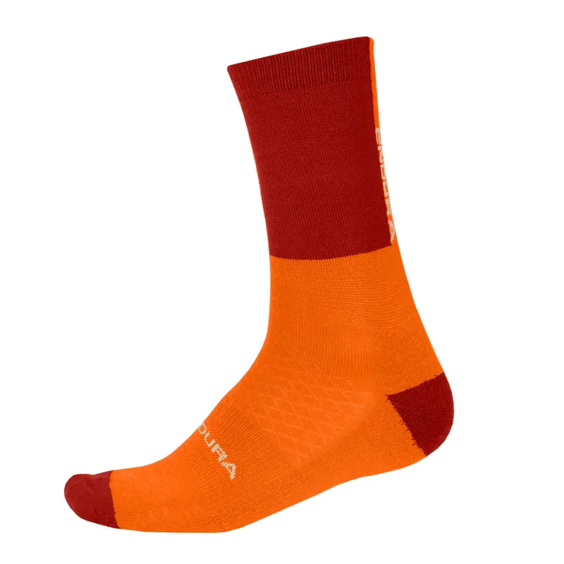 Endura BaaBaa Merino Winter Cycling Sock - Orange