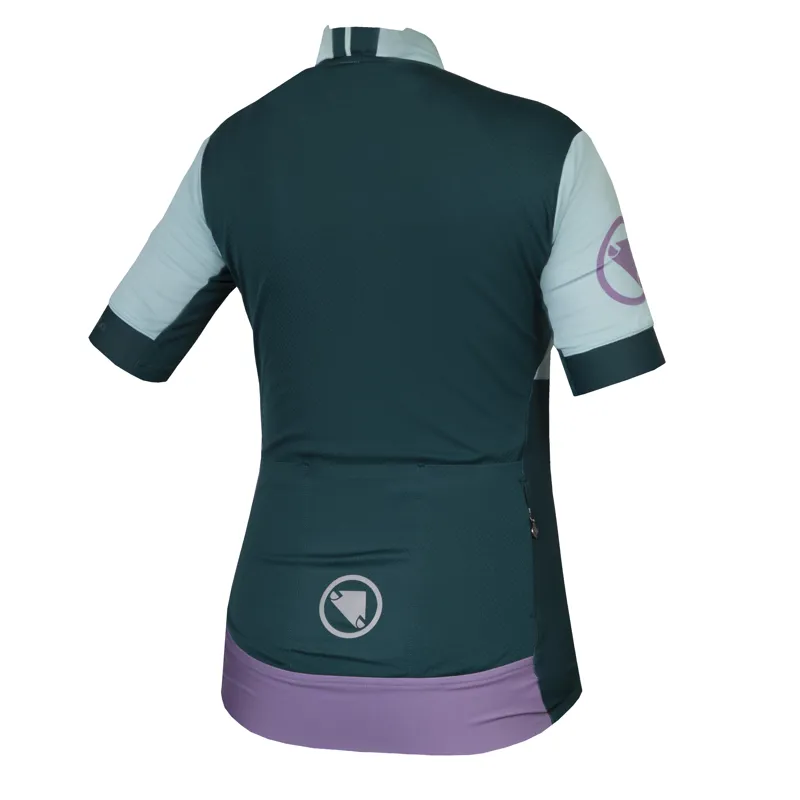Endura FS260 Print Womens Short Sleeve Cycling Jersey - Violet-1