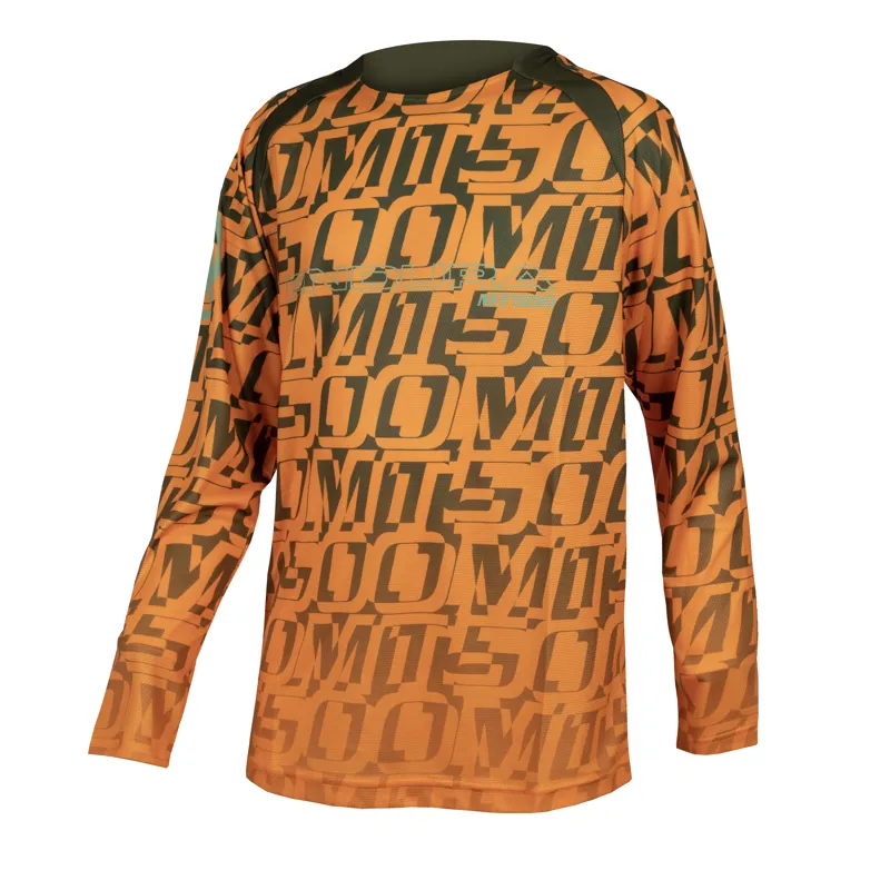 Endura MT500 Kids Long Sleeve Print Jersey Ltd - Tangerine