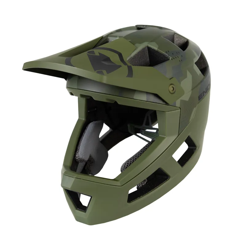 Endura SingleTrack Youth Full Face MTB Helmet - Olive Green
