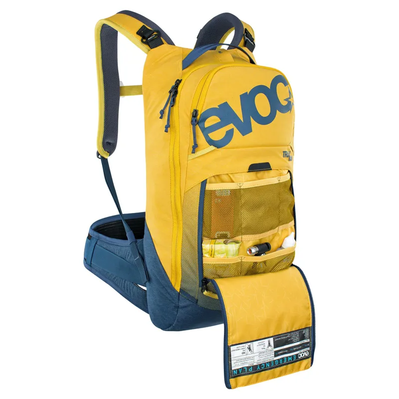 Evoc Trail Pro 10L Protector BackPack - Curry/Denim-3