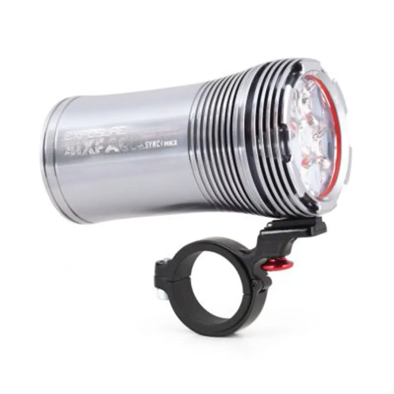 Exposure Six Pack Sync MK2 Front Bicycle Light with BT Remote and 35/31.8mm Bracket - Silver