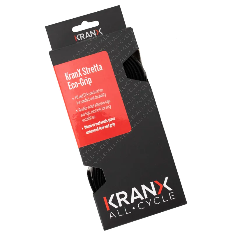 KranX Stretta Eco-Grip PU-EVA Handlebar Tape - Black-3