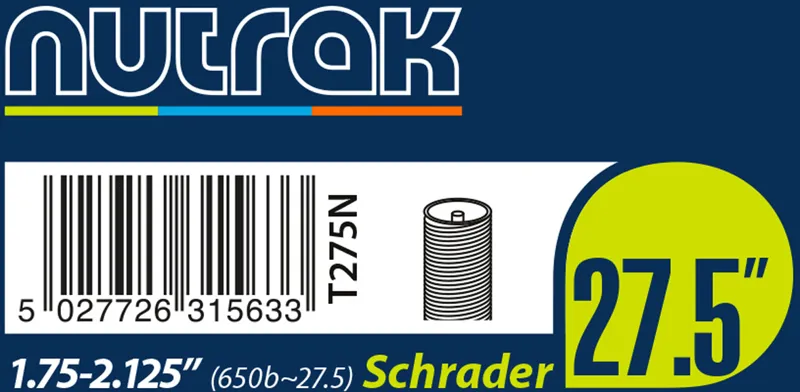 Nutrak 27.5/650B x 1.75 - 2.125 Schrader Inner Tube