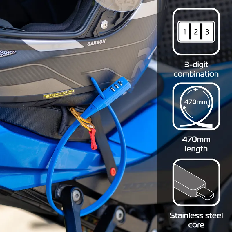 Oxford Combi Zip Bicycle Lock - Blue-1