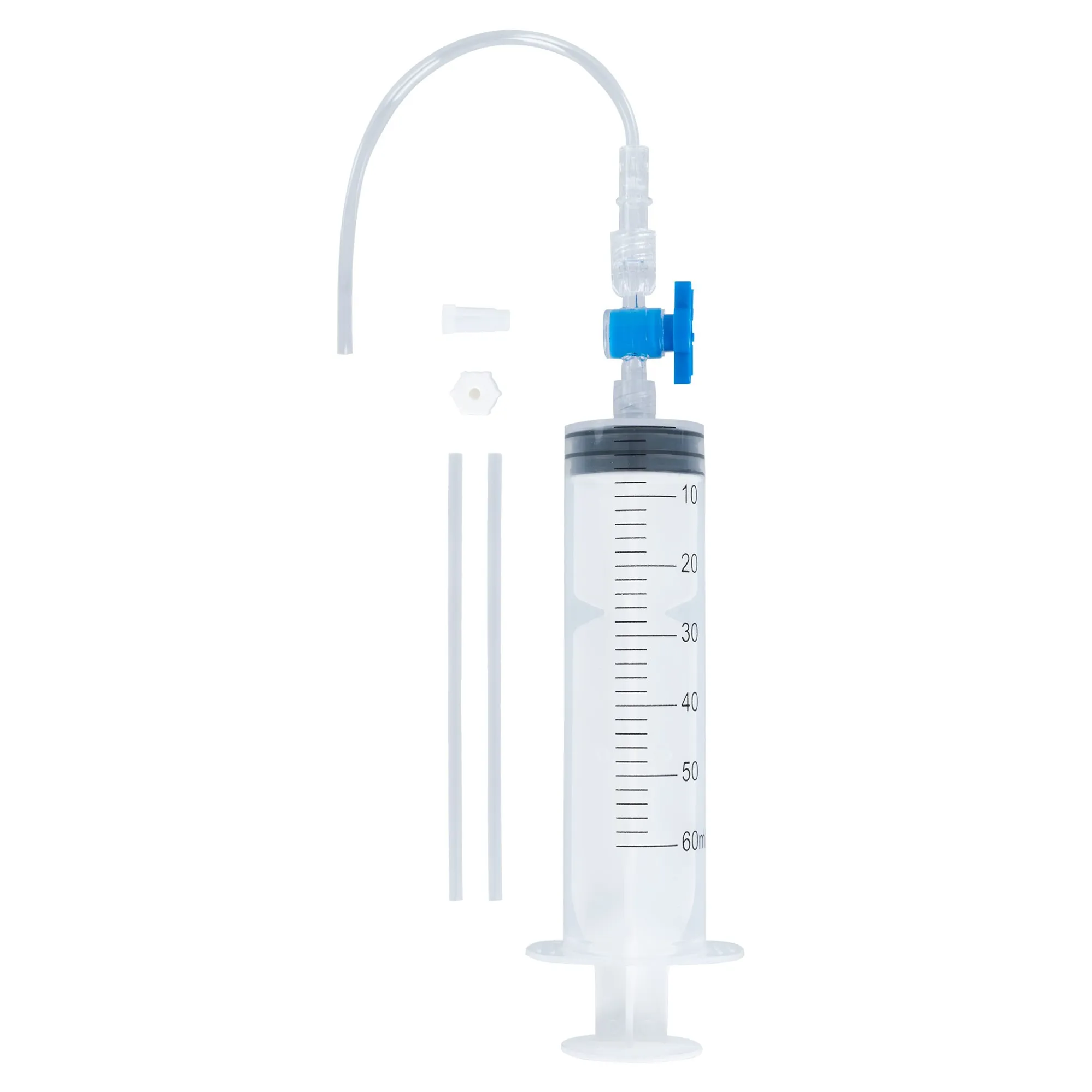 Oxford TL150 syringe kit with hoses, shut-off valve and valve-core tools
