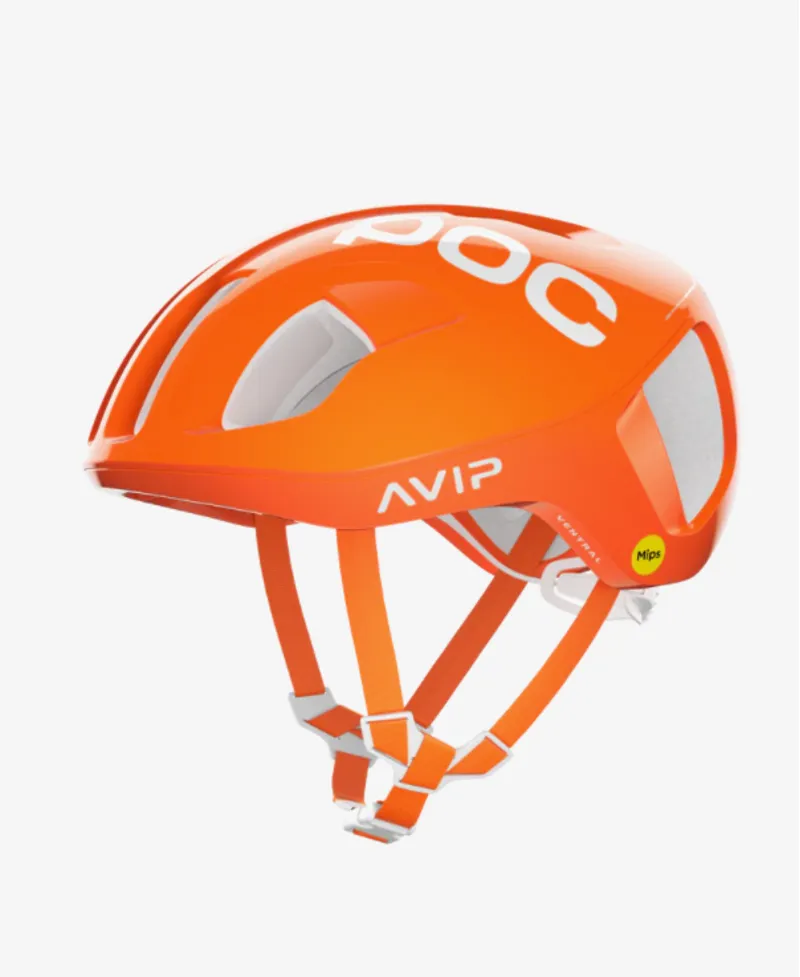 POC Ventral Road Cycling Helmet with MIPS - Fluorescent Orange AVIP