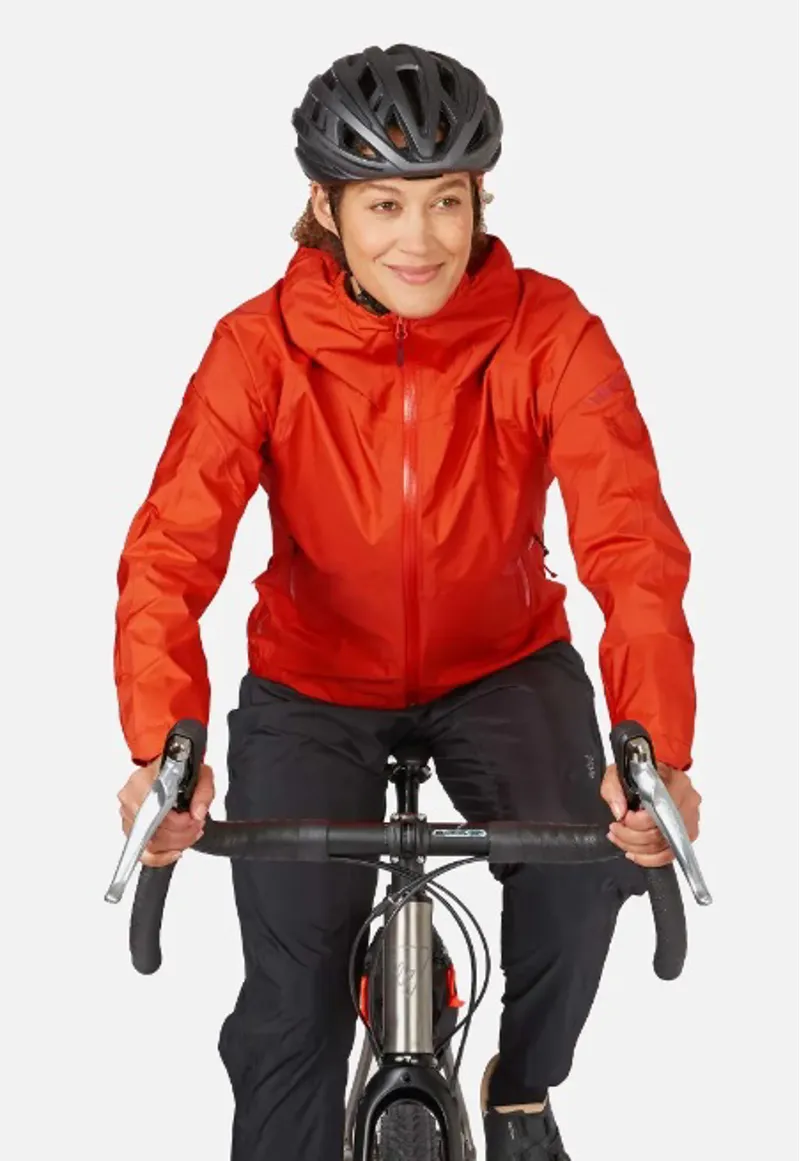 Rab Cinder Downpour Womens Waterproof Jacket - Red Grapefruit-2