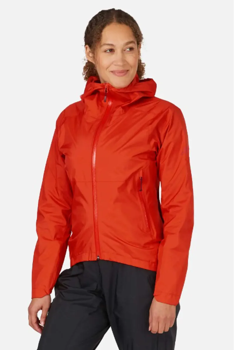 Rab Cinder Downpour Womens Waterproof Jacket - Red Grapefruit