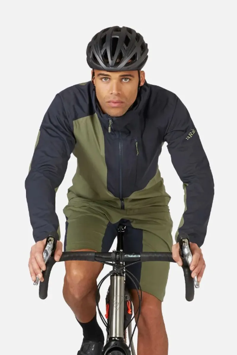 Rab Cinder Kinetic Mens Waterproof Jacket - Light Khaki/Beluga-3