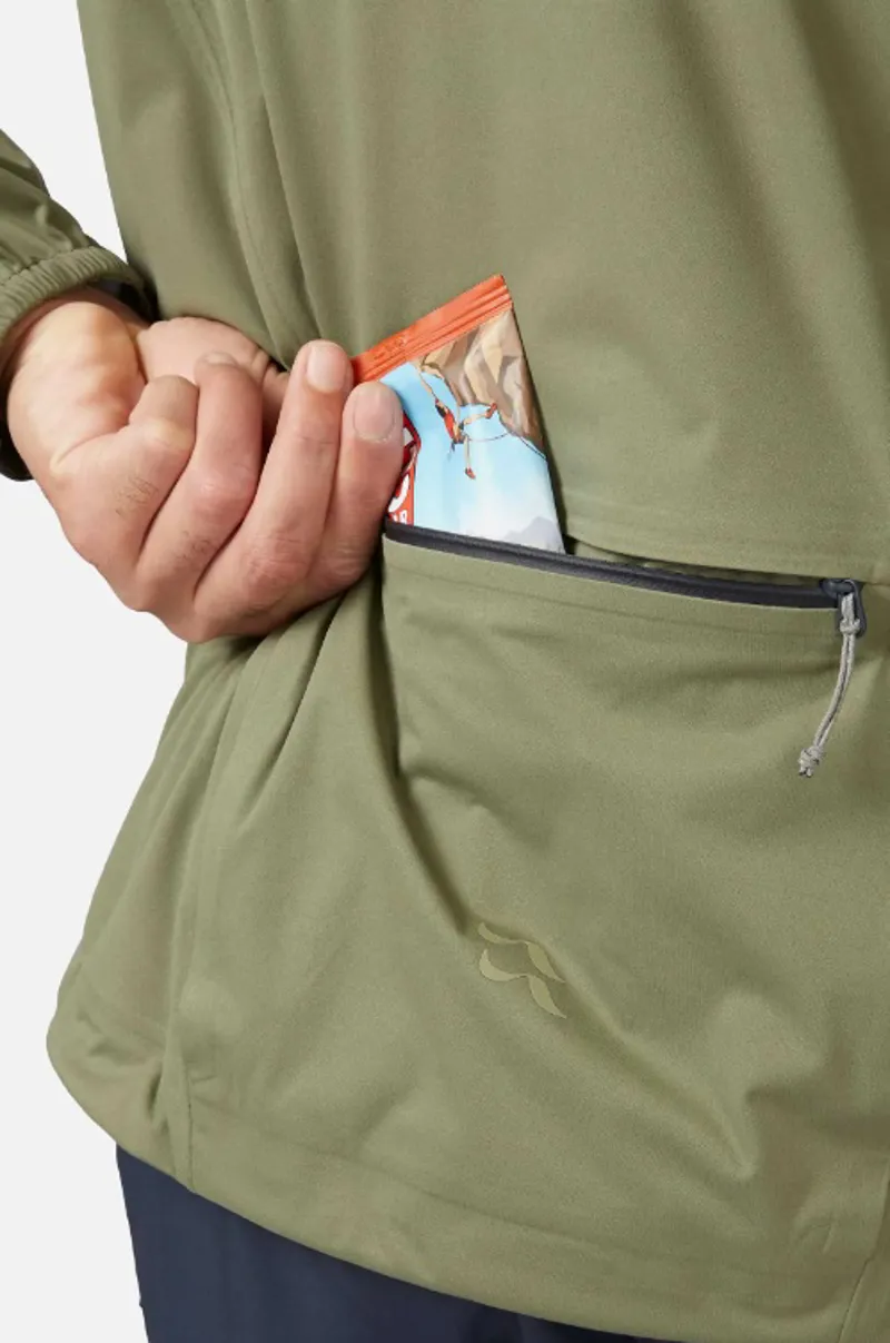 Rab Cinder Kinetic Mens Waterproof Jacket - Light Khaki/Beluga-6