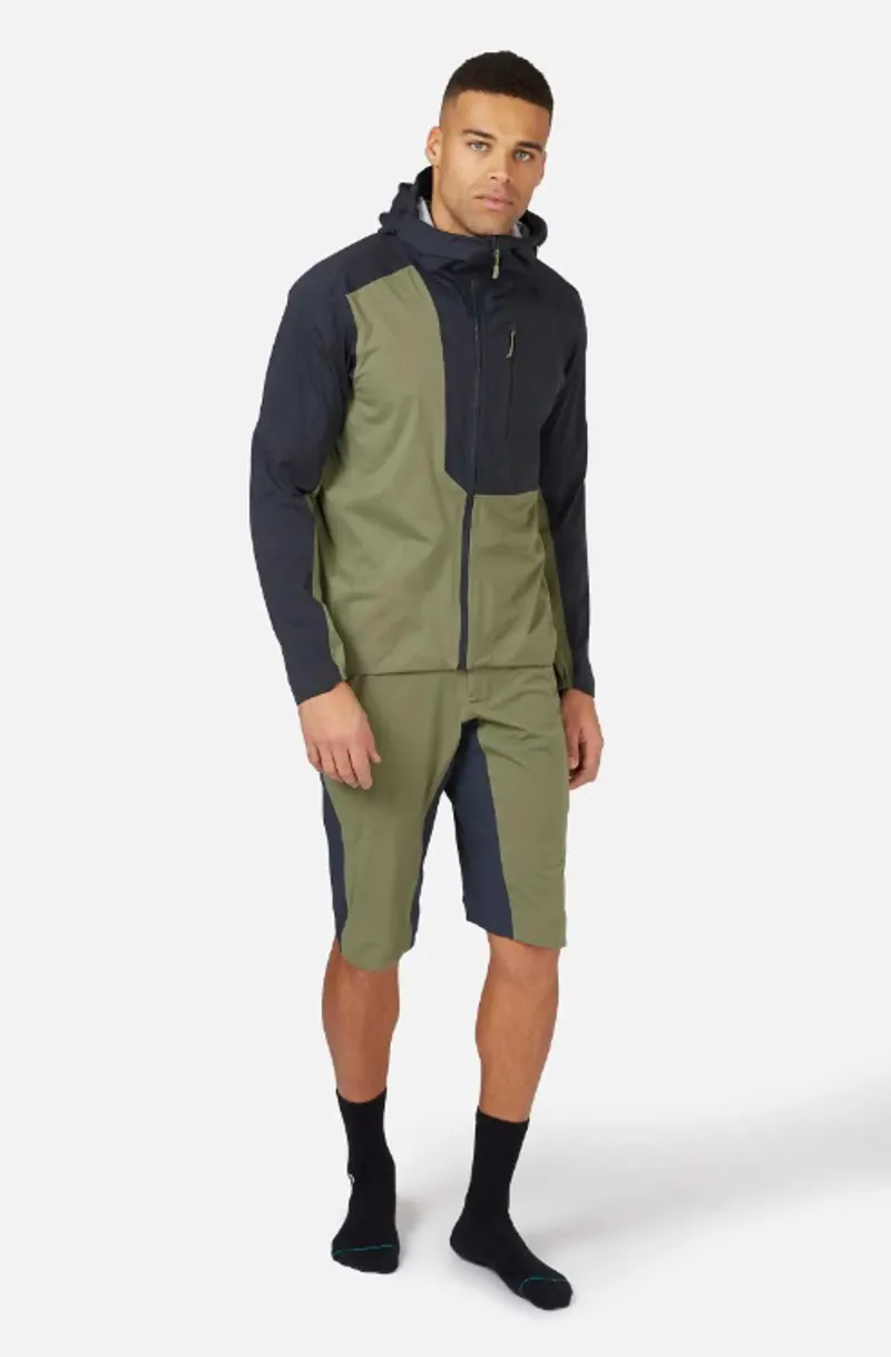 Rab Cinder Kinetic Mens Waterproof Jacket - Light Khaki/Beluga-9