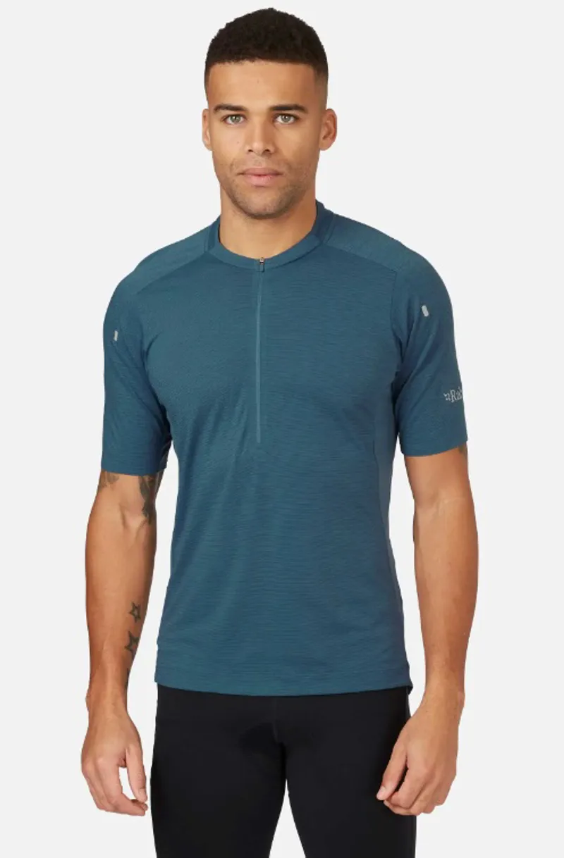 Rab Cindercrino Mens Zip T-Shirt - Orion Blue