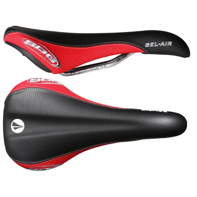 SDG Bel Air Cro-Mo Rail Saddle - Black/Red