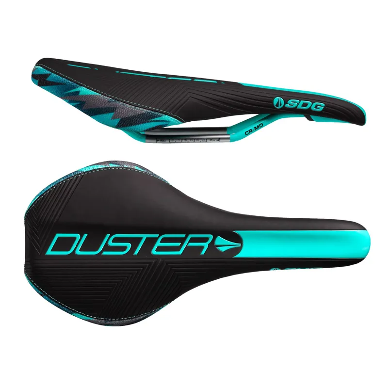 SDG Duster Mtn P Cro-Mo Rail Mens Saddle - Black/Teal Camo