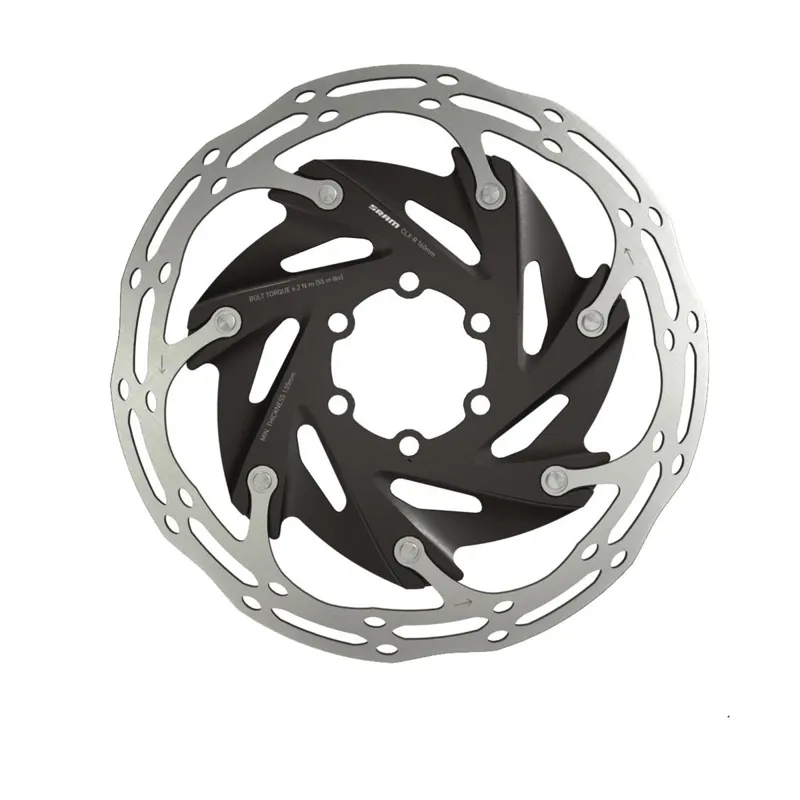 Shop Soiled: SRAM Centreline X Road 2 Piece 160mm Rounded Rotor - Black/Silver