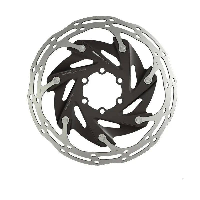 SRAM Centreline X Road 2 Piece 160mm Rounded Rotor - 6 Bolt - Black/Silver