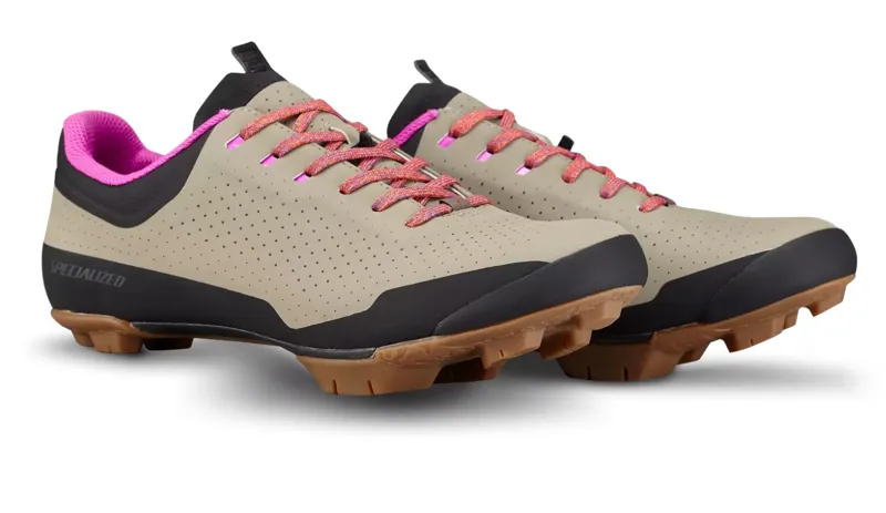 Specialized Recon ADV Gravel Cycling Shoe - Taupe/Dark Moss Green/Red