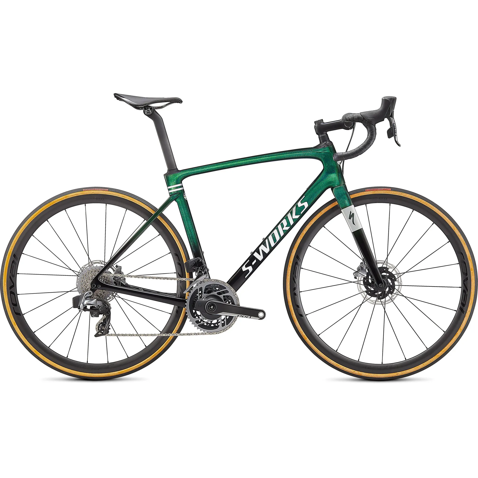 2021 S-Works Roubaix SRAM Red eTap AXS Road Bike Gloss Green Tint/Spectraflair/Satin Flake Silver