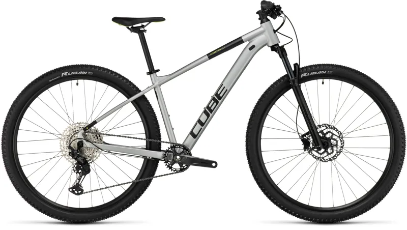 2024 Cube Attention SLX Hardtail Mountain Bike Silver Grey Lime