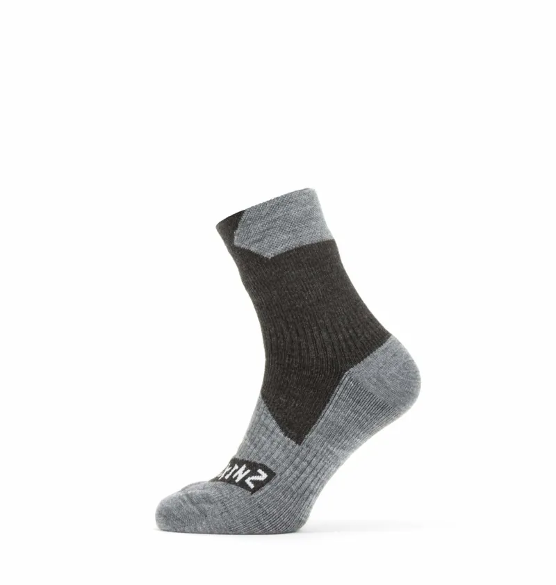 SealSkinz Waterproof All Weather Ankle Length Sock Black/Grey