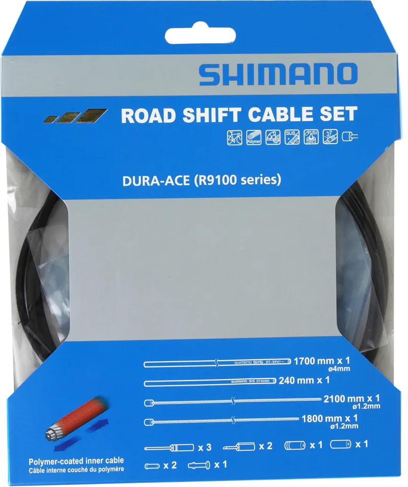 Shimano Dura-Ace RS900 Road Gear Cable Set Polymer Coated Inners - Black-1