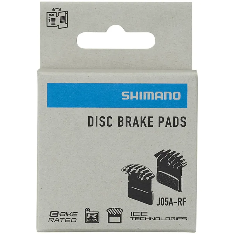 Shimano J05A-RF Disc Pads and Spring Alloy Back with Cooling Fins Resin-1