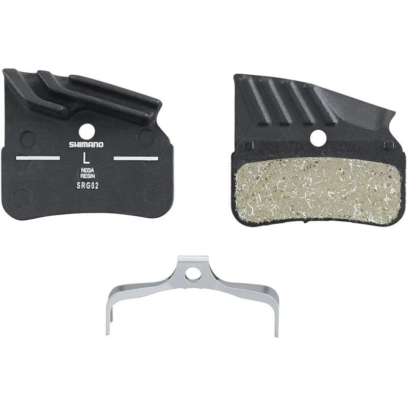 Shimano N03A Disc Pads and Spring Alloy Back with Cooling Fins Resin