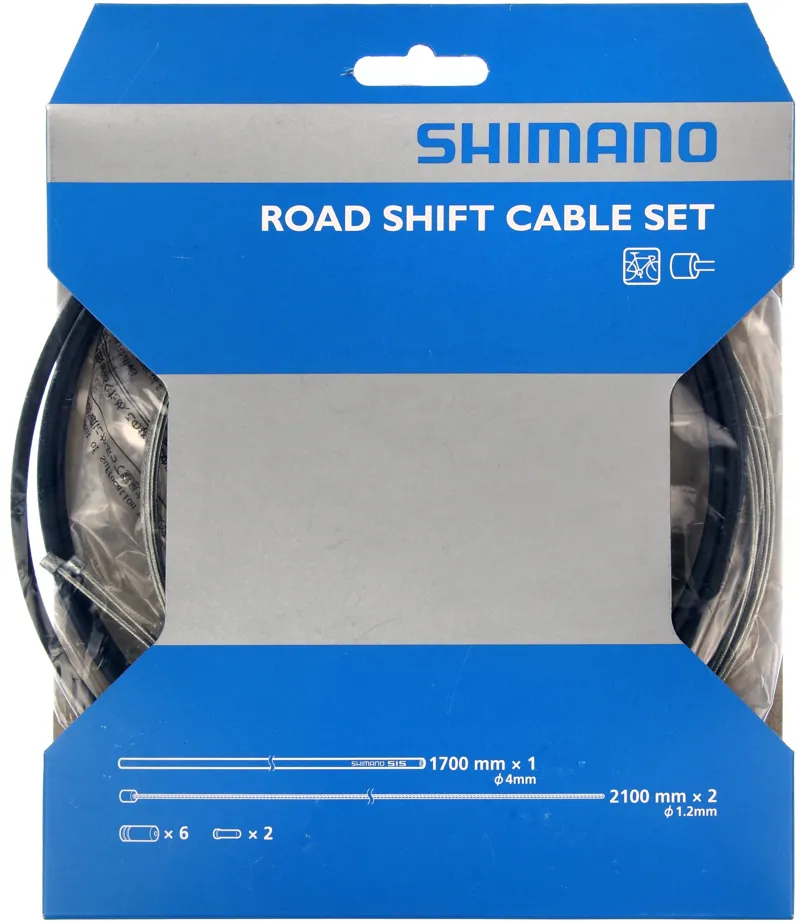 Shimano Road Gear Cable Set Steel Inner Wire - Black
