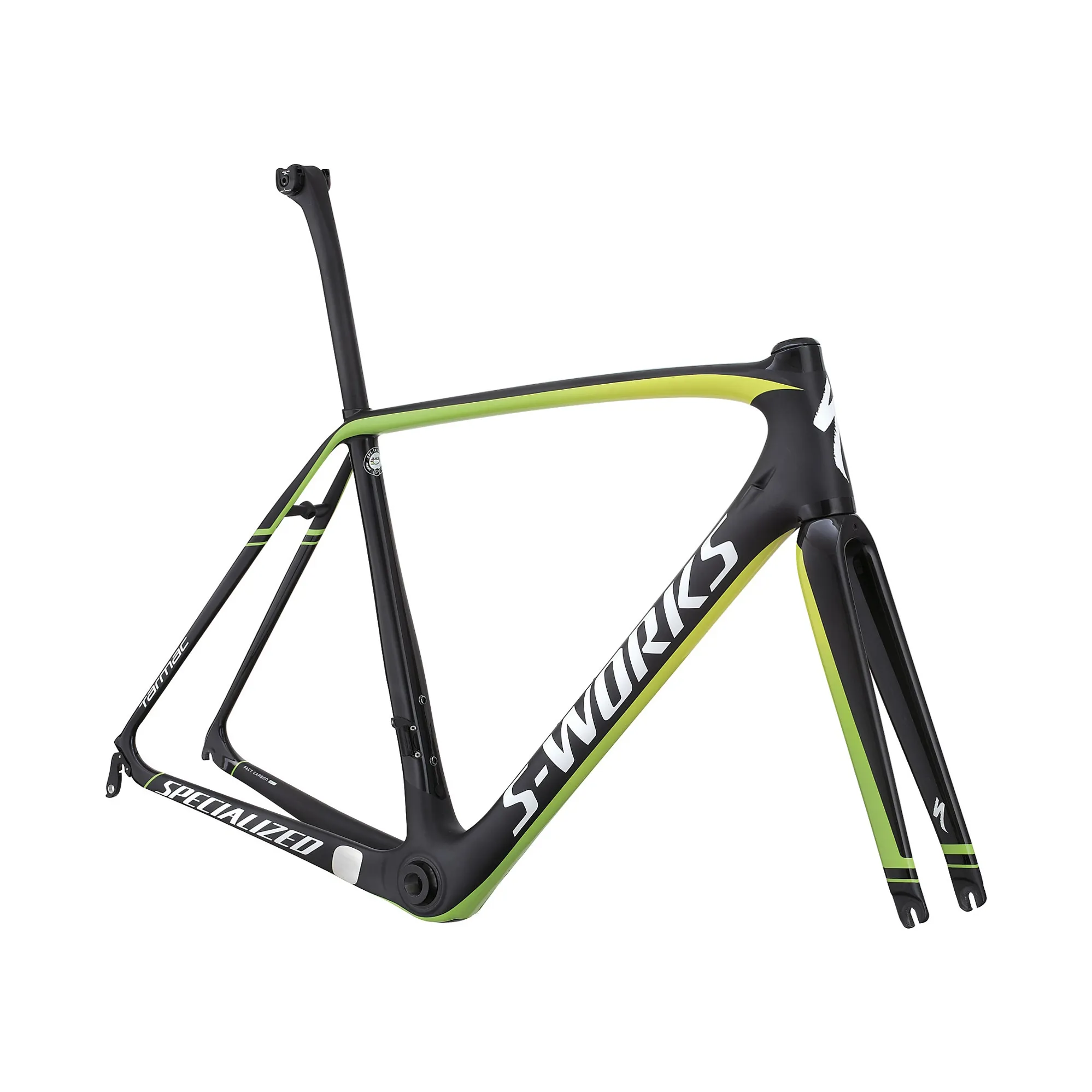 Shop-Soiled: 2017 S-Works Tarmac Road Frameset Carbon/Yellow/Green 58cm
