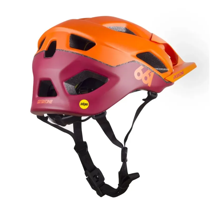 SixSixOne Crest Mountain Bike Helmet with MIPS - Orange/Burgundy-2