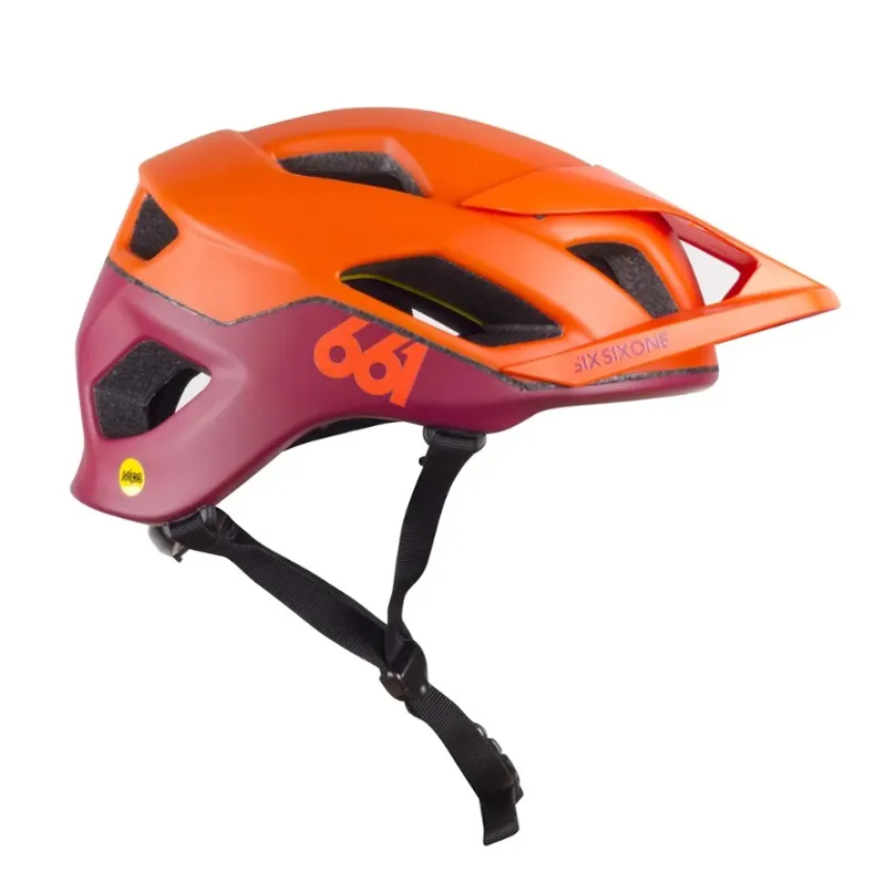 SixSixOne Crest Mountain Bike Helmet with MIPS - Orange/Burgundy-1
