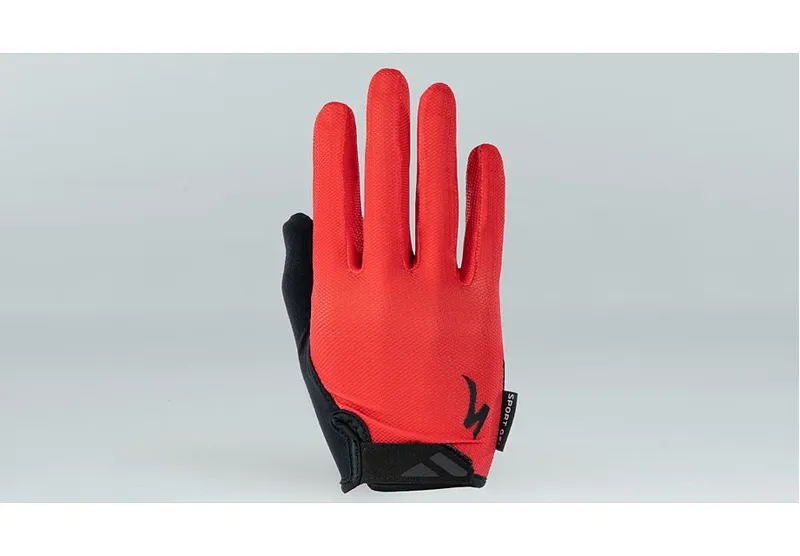 Specialized Body Geometry Sport Gel Mens Long Finger Gloves - Red