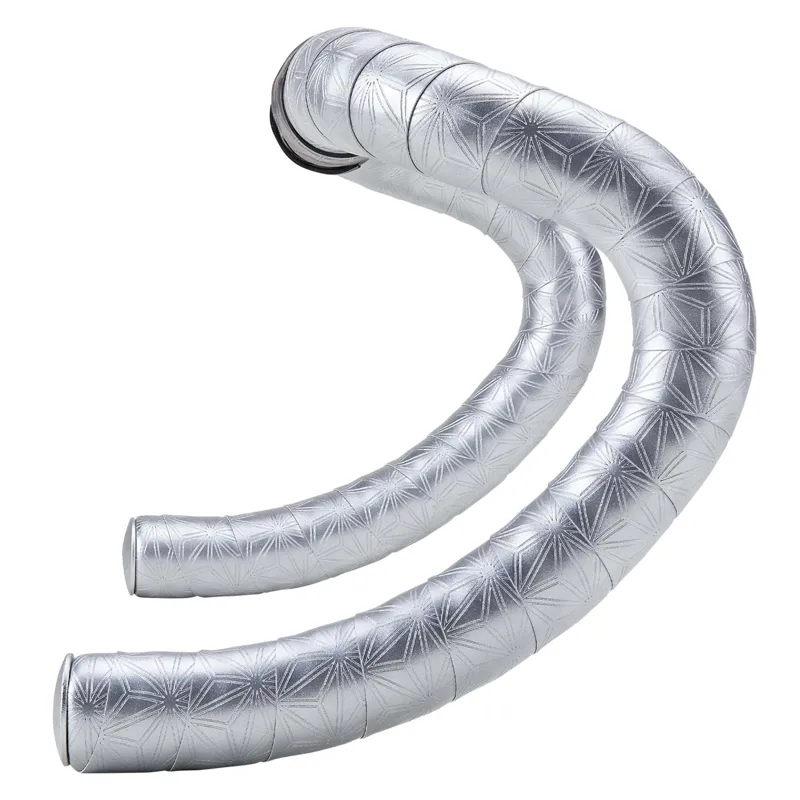 Supacaz Bling Handlebar Tape - Platinum and Ano Platinum Plugs