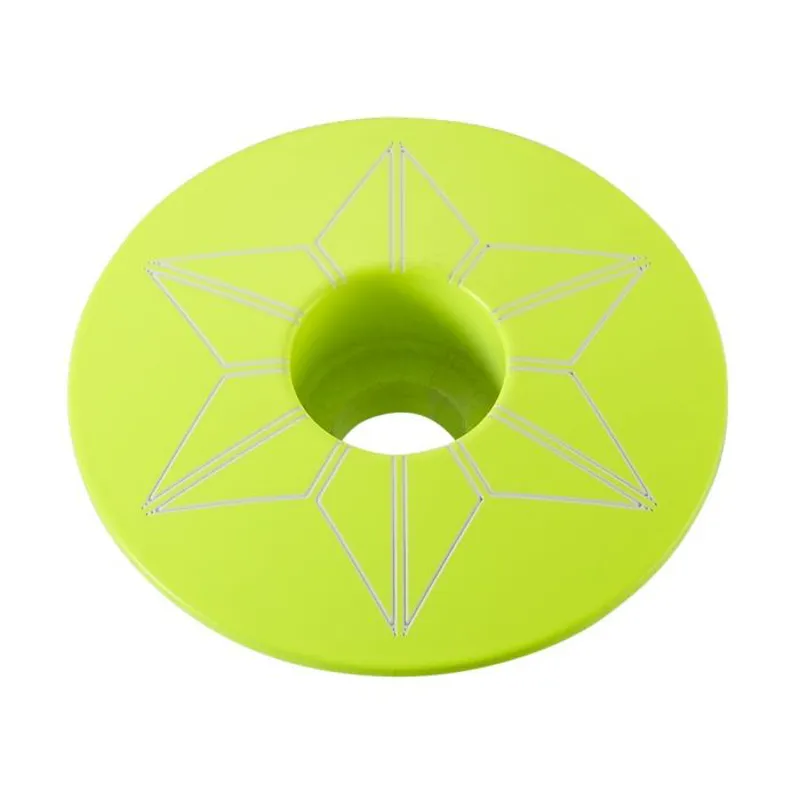 Supacaz Star Capz Stem Caps - Powder Coat Neon Yellow