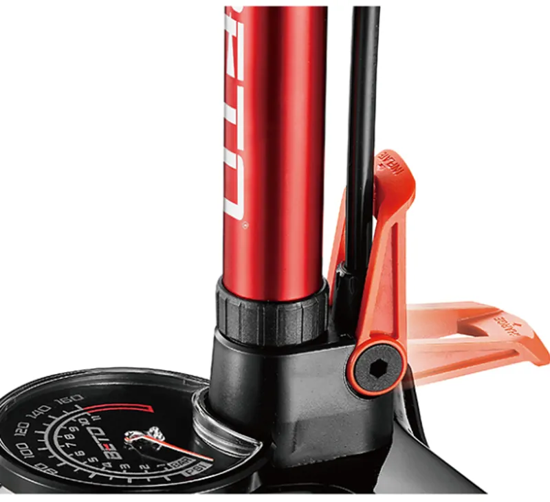 Beto Surge Tubeless Floor Pump with Gauge Red