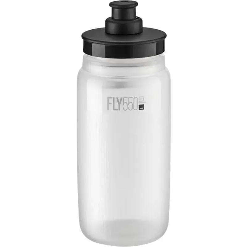 Elite Fly Tex 550ml Cycling Bottle - Clear/Black