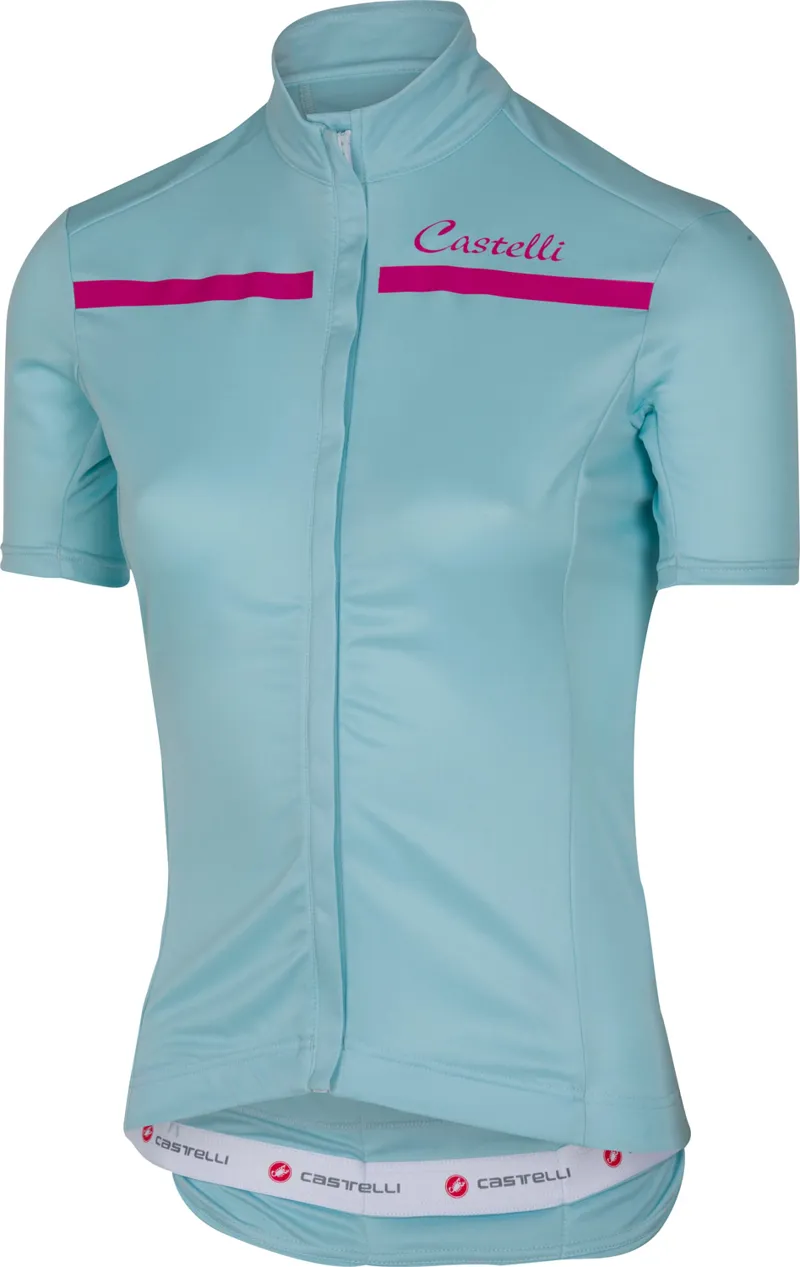 Castelli Imprevisto Womens FZ Jersey - Pale Blue/Raspberry