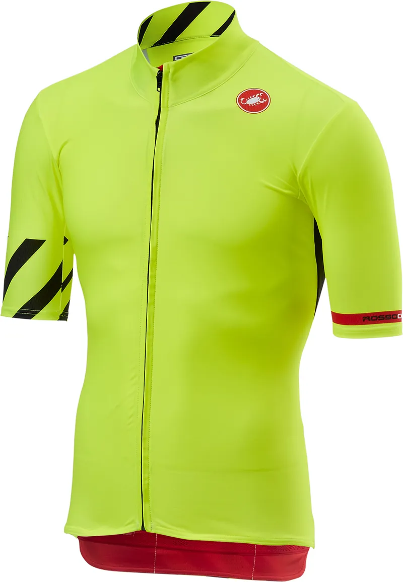 Castelli Mid Weight Short Sleeve Mens Jersey - Yellow Fluo